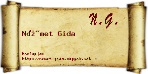 Német Gida névjegykártya
